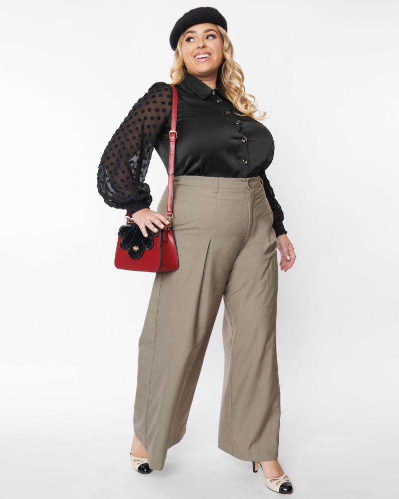 Grey plus size pants clearance